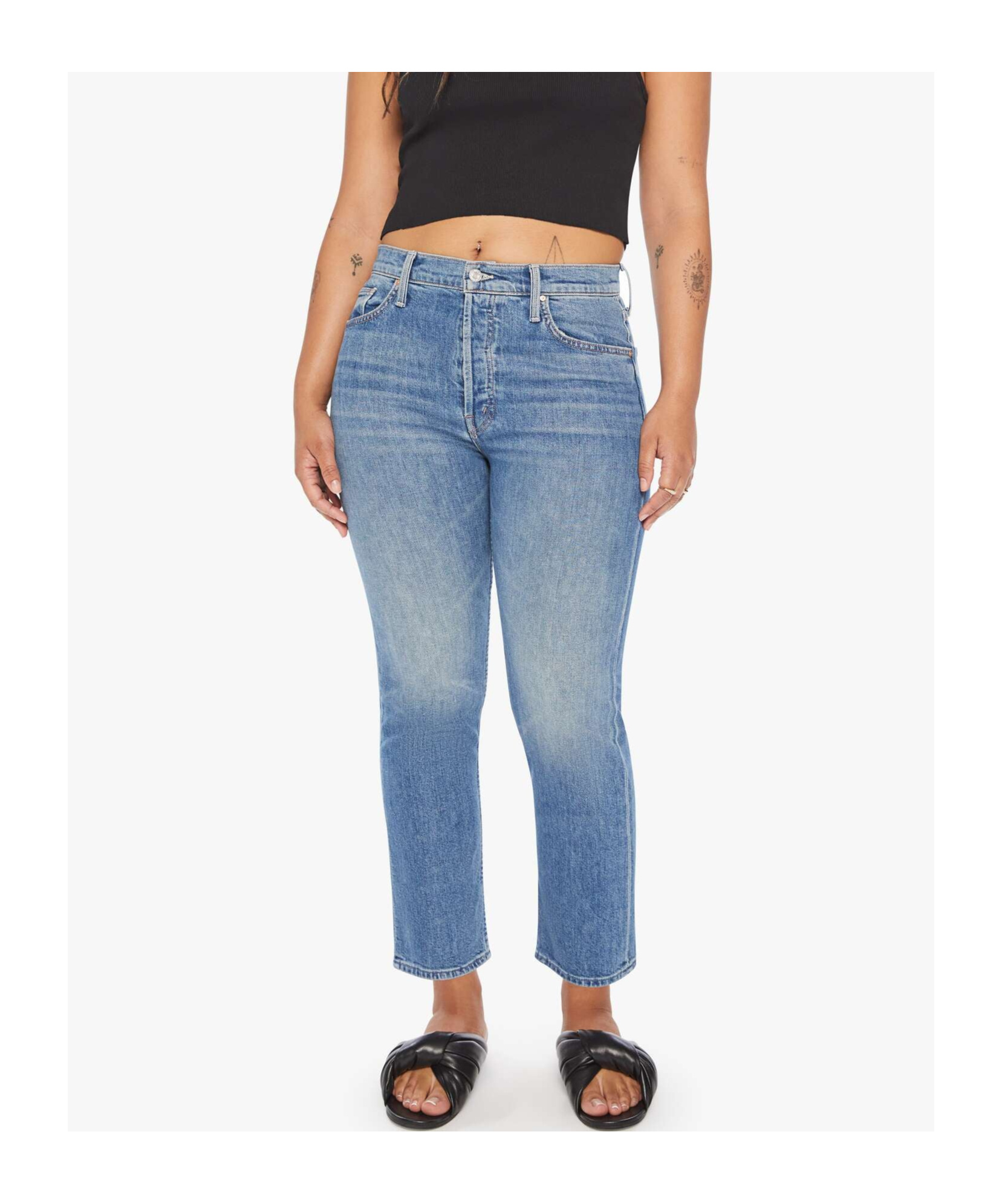 Mother The Tomcat Oui Oui Straight Jean In Blue