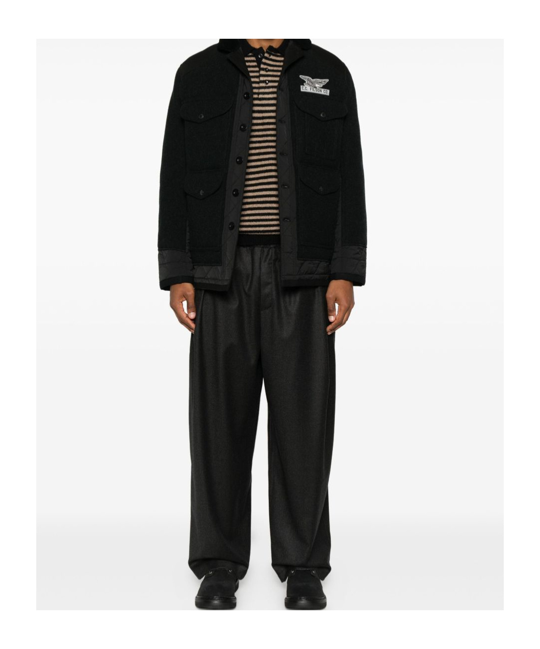 Junya Watanabe Button-down Long-sleeved Casual Jacket In Black