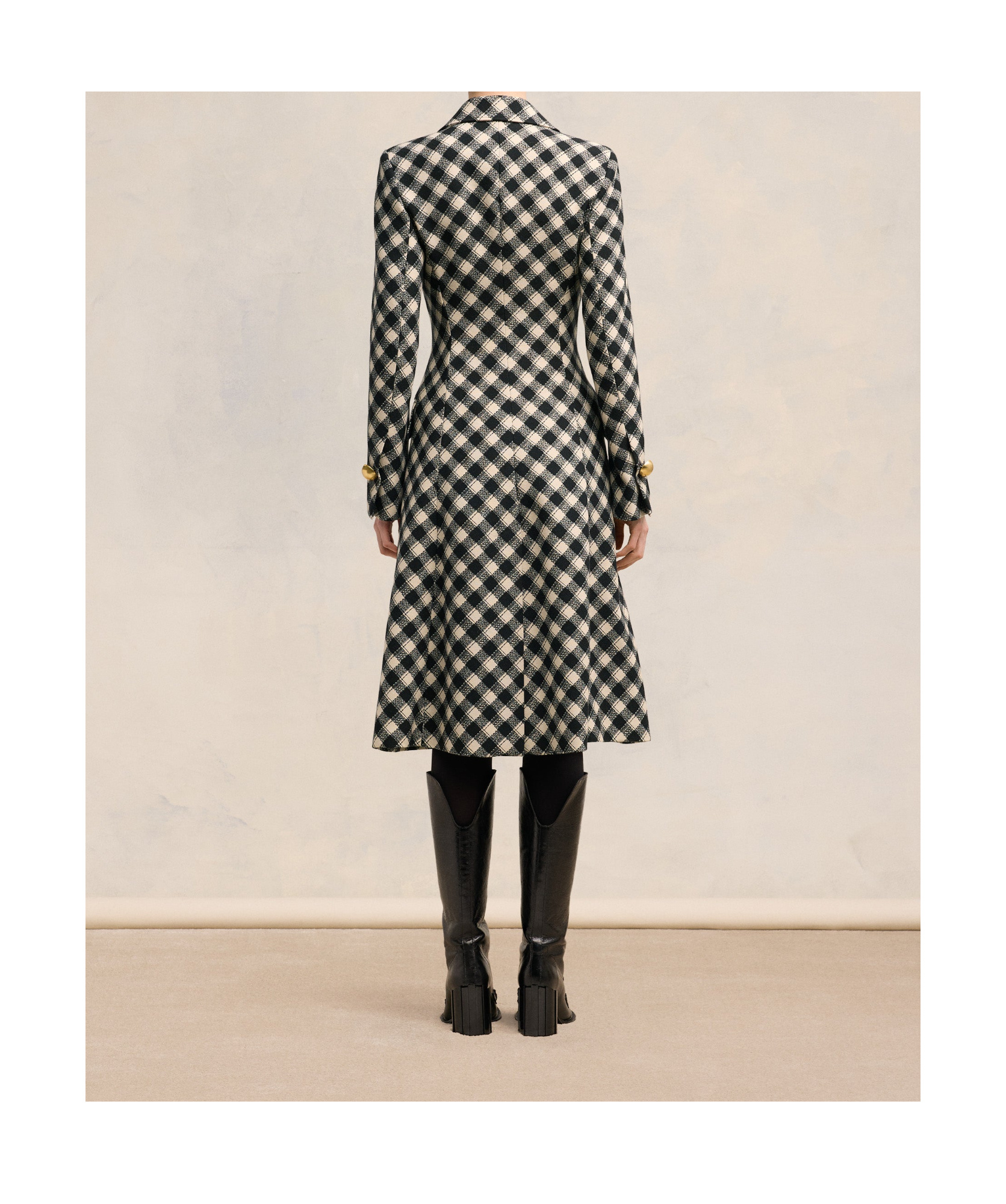 Ami Alexandre Mattiussi Checked Wool Coat In Black
