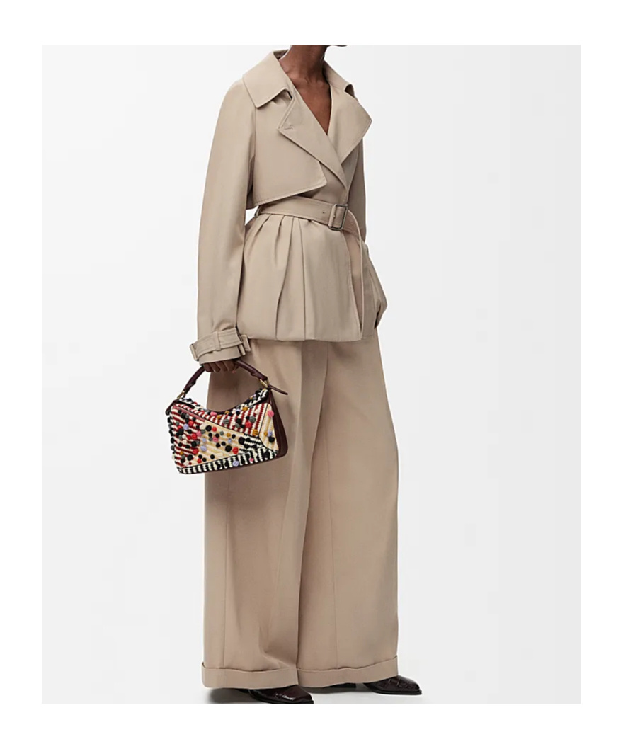 Loewe Womens Notched-lapel Cotton Jacket Beige In Orange