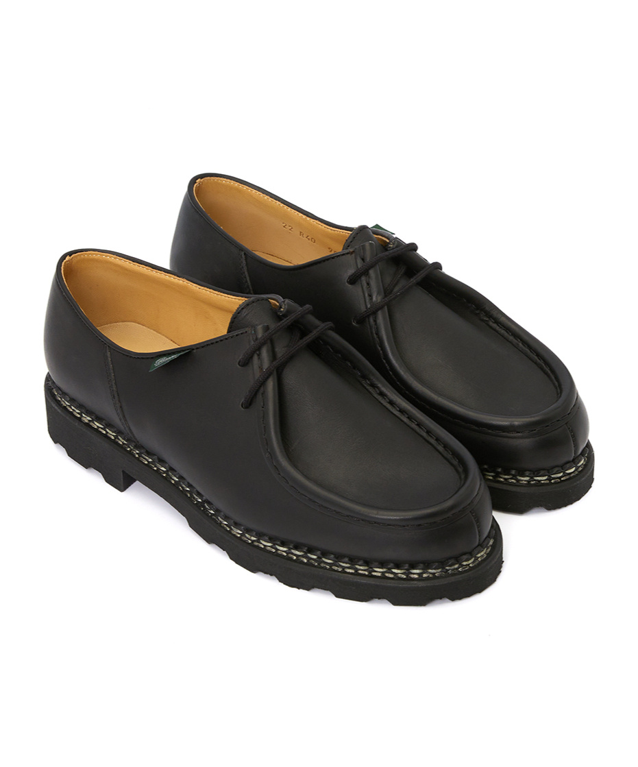 Paraboot Michael Smooth Leather Derbies Shoes In Black