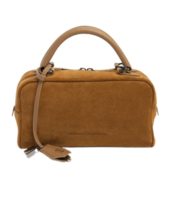 Brunello Cucinelli Logo Zipper Shoulder Bag