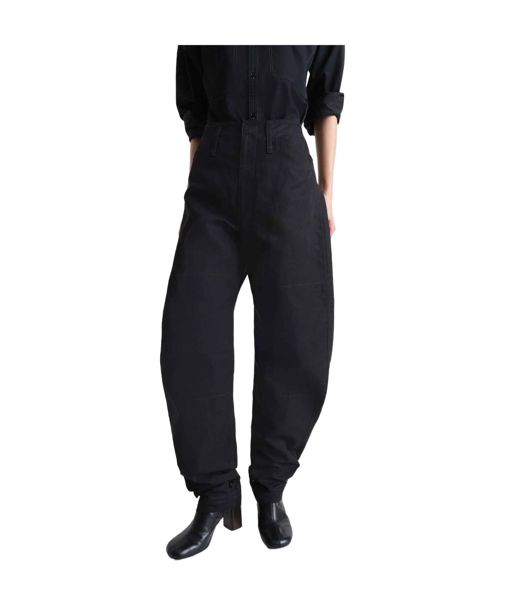 Lemaire Tapered Casual Pants In Black