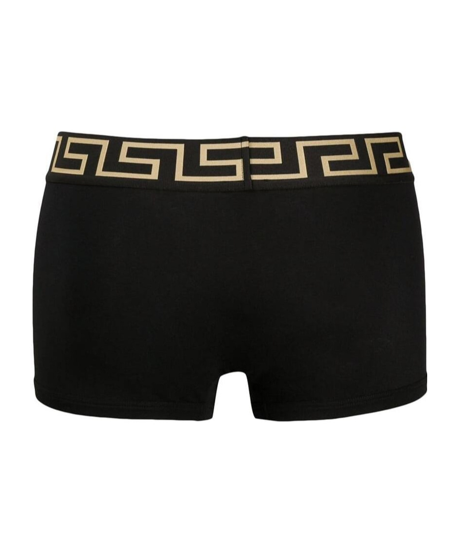 Versace Black Briefs With Elastic Waist With Medusa Print In Cotton Stretch Man In Black