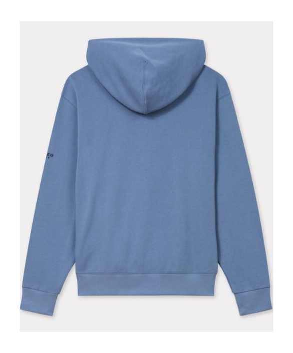 Kenzo Lucky Tiger Embroidery Zipper Hoodie In Blue