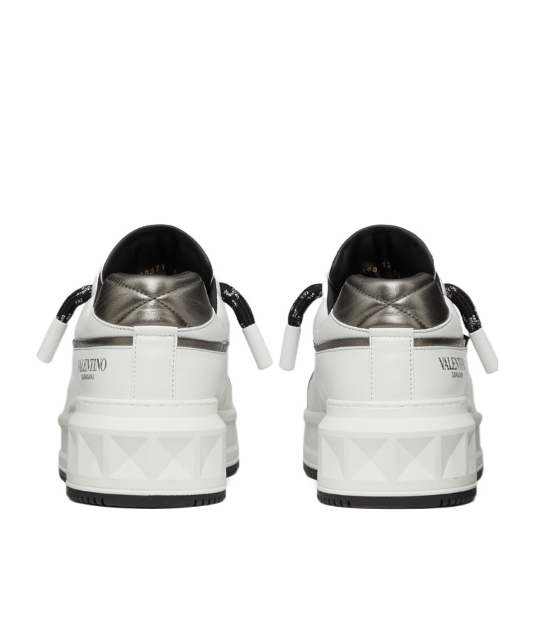 Valentino Leather Sneakers With Iconic Studs In White