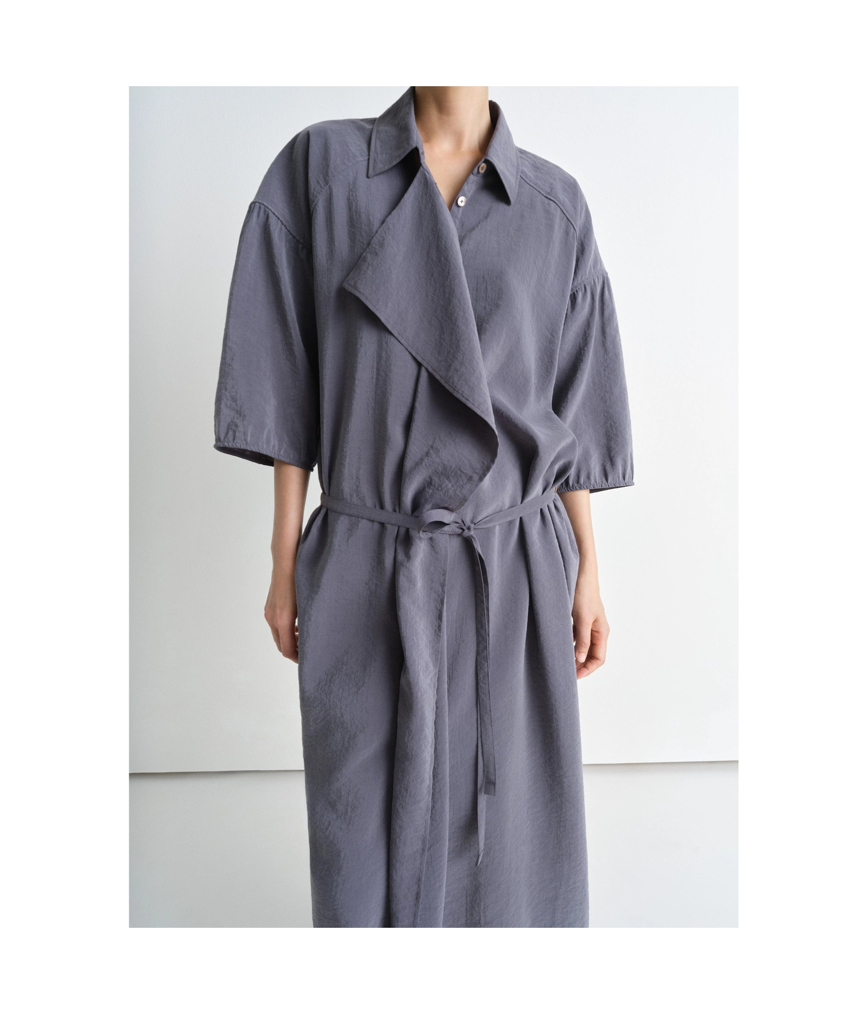 Lemaire Asymmetrical Shirt Skirt In Gray