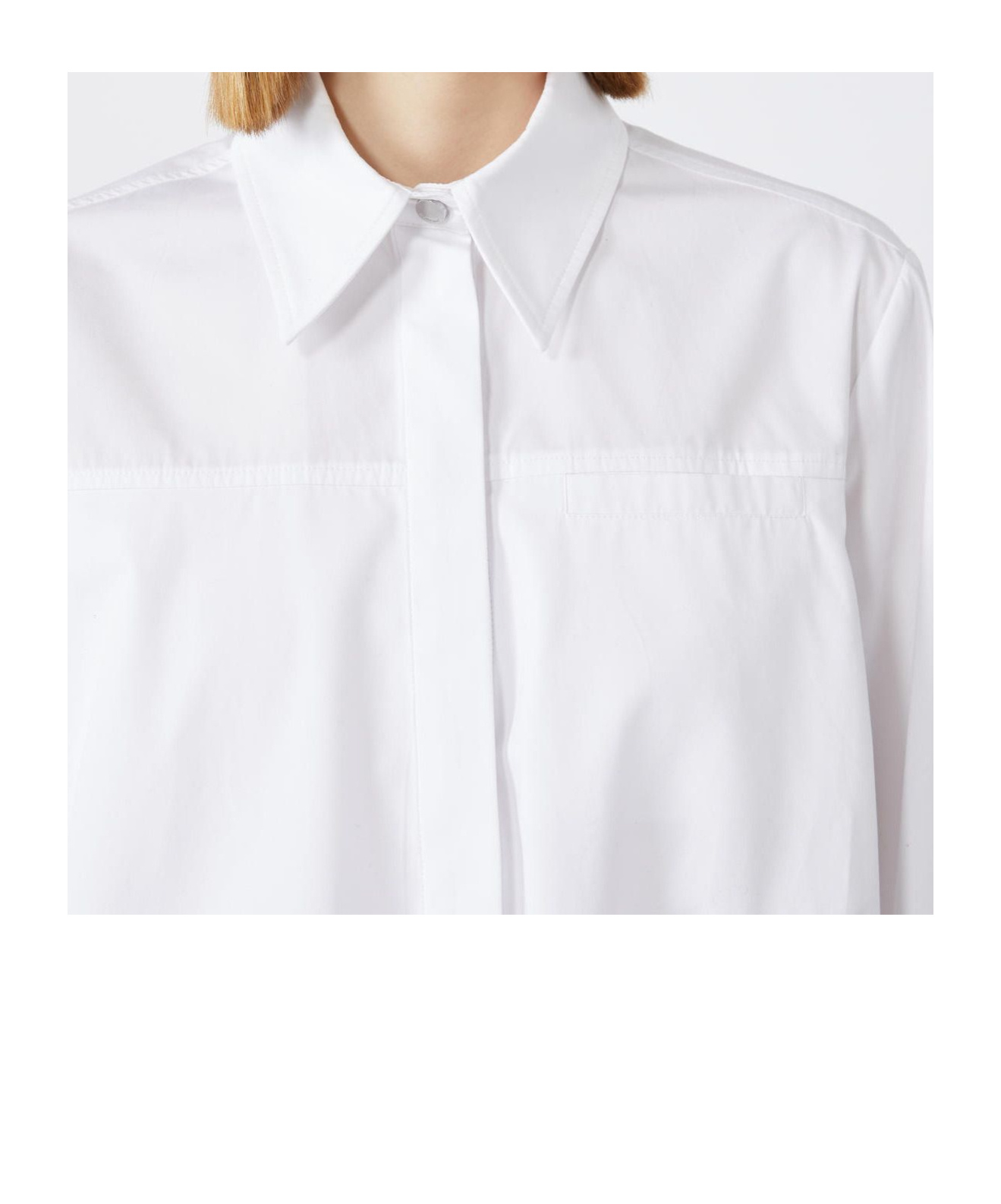 Sportmax Buttoned Long-sleeved Cropped Shirt In White