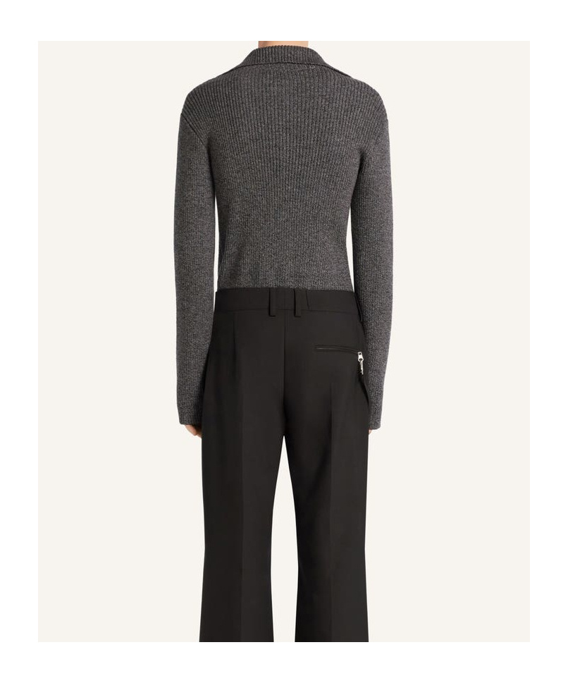 Courrèges Ribbed Wool Polo In White