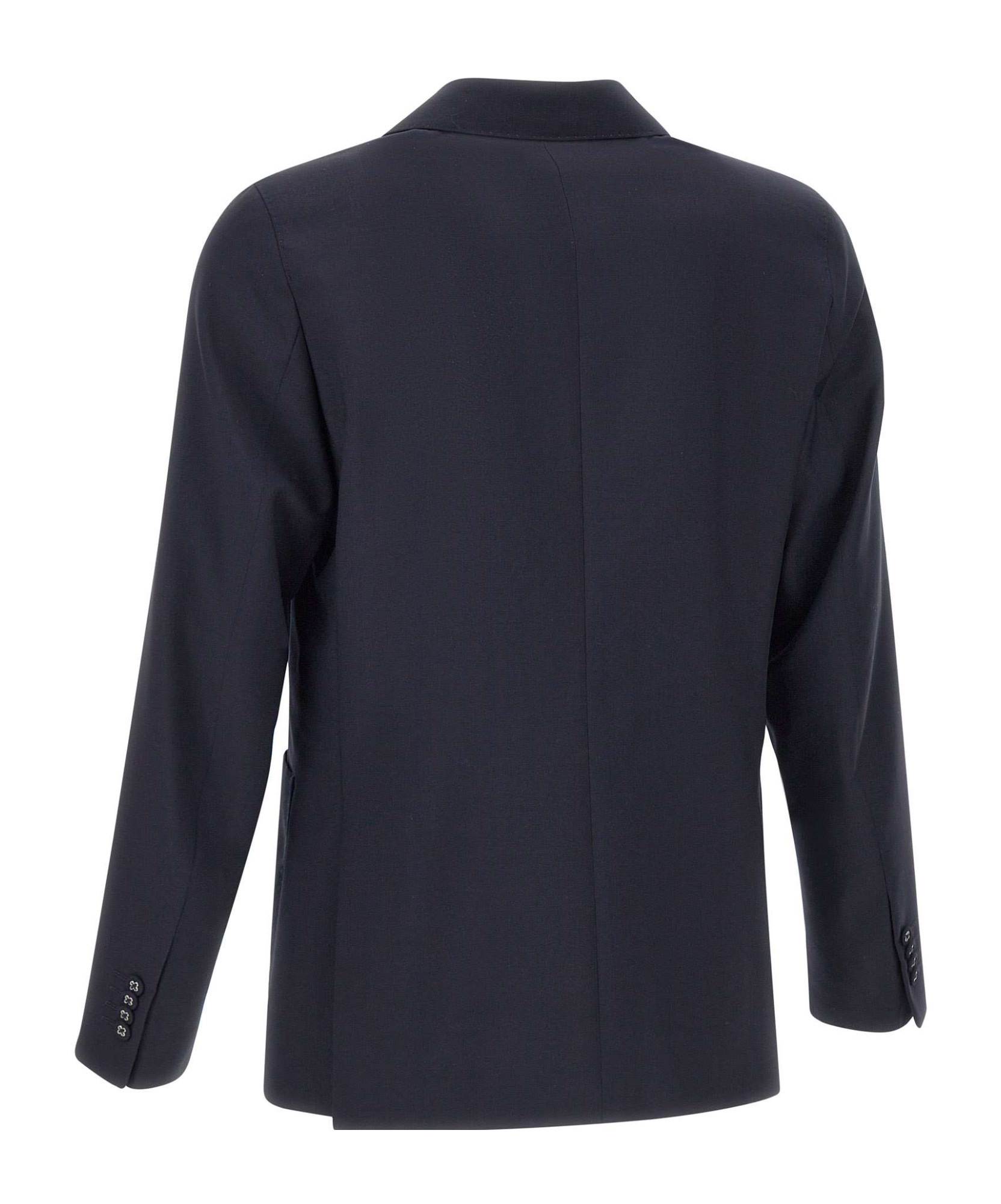 Officine Generale Double Breasted Four Buttons Jacket In Dark Navy