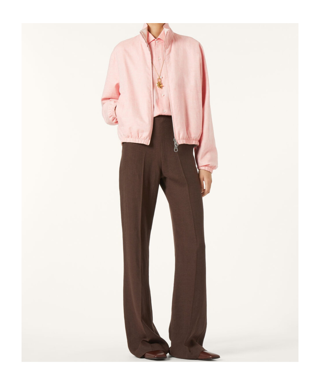Loro Piana Bomber Jacket In Peach Candle/light Beach