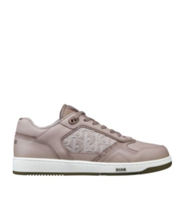 Dior Men B27 Leather Sneakers With Suede Inserts In Neutral