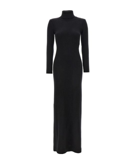 Tom Ford Black Crewneck Maxi Dress In Black