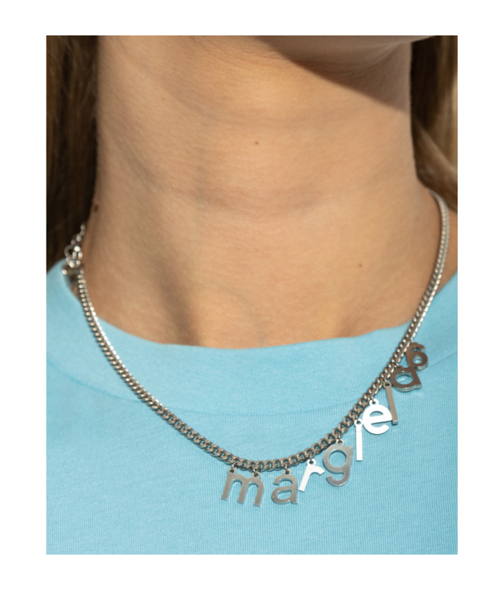Mm6 Maison Margiela Pendant Logo Necklace In Gray