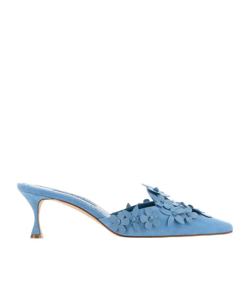 Manolo Blahnik Stiletto High Heel Sandals In Blue