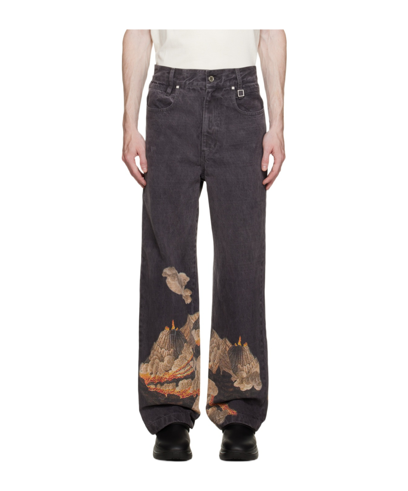 Wooyoungmi Gray Volcano Jeans In Brown