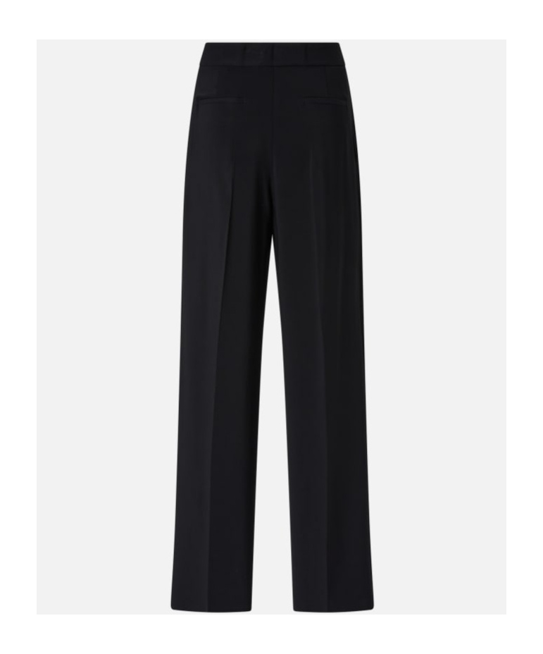 Pinko Wide-leg Stretch Cotton Trousers In Black