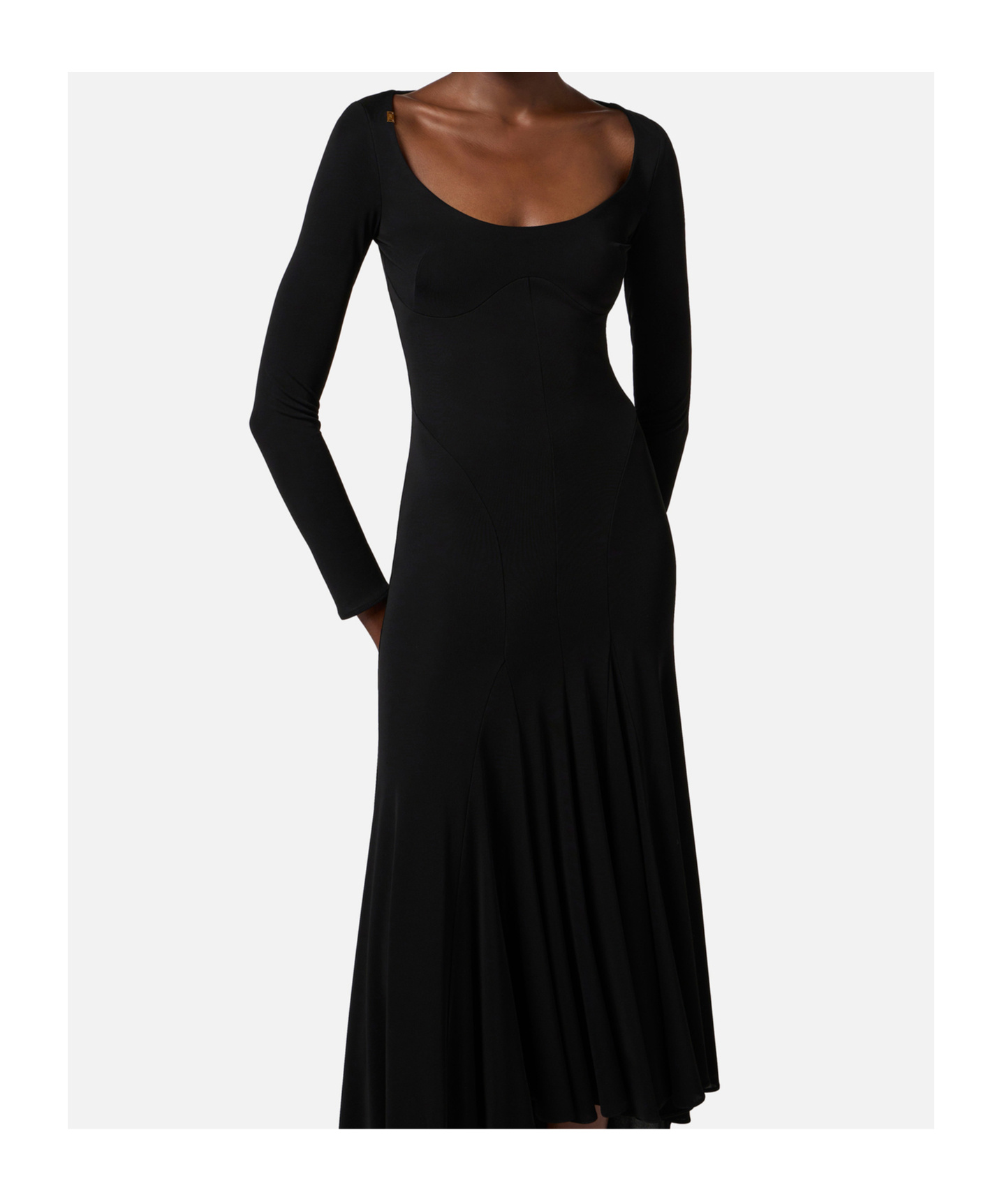 Shop Elisabetta Franchi Lightweight-jersey Maxy Dress In Black