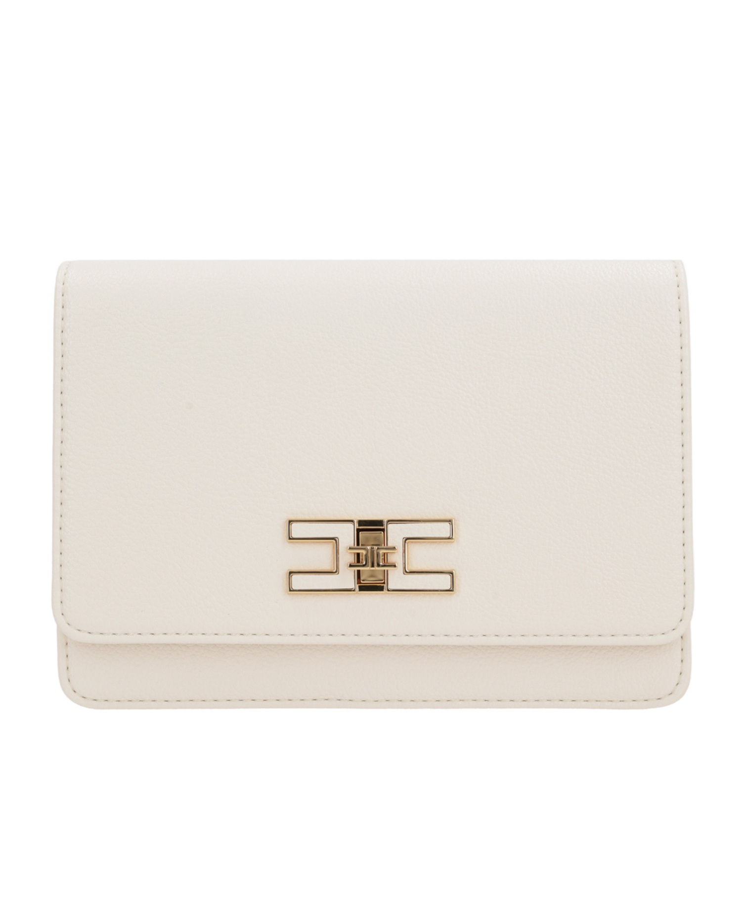 Shop Elisabetta Franchi Groumette-chain Shoulder Bag In White