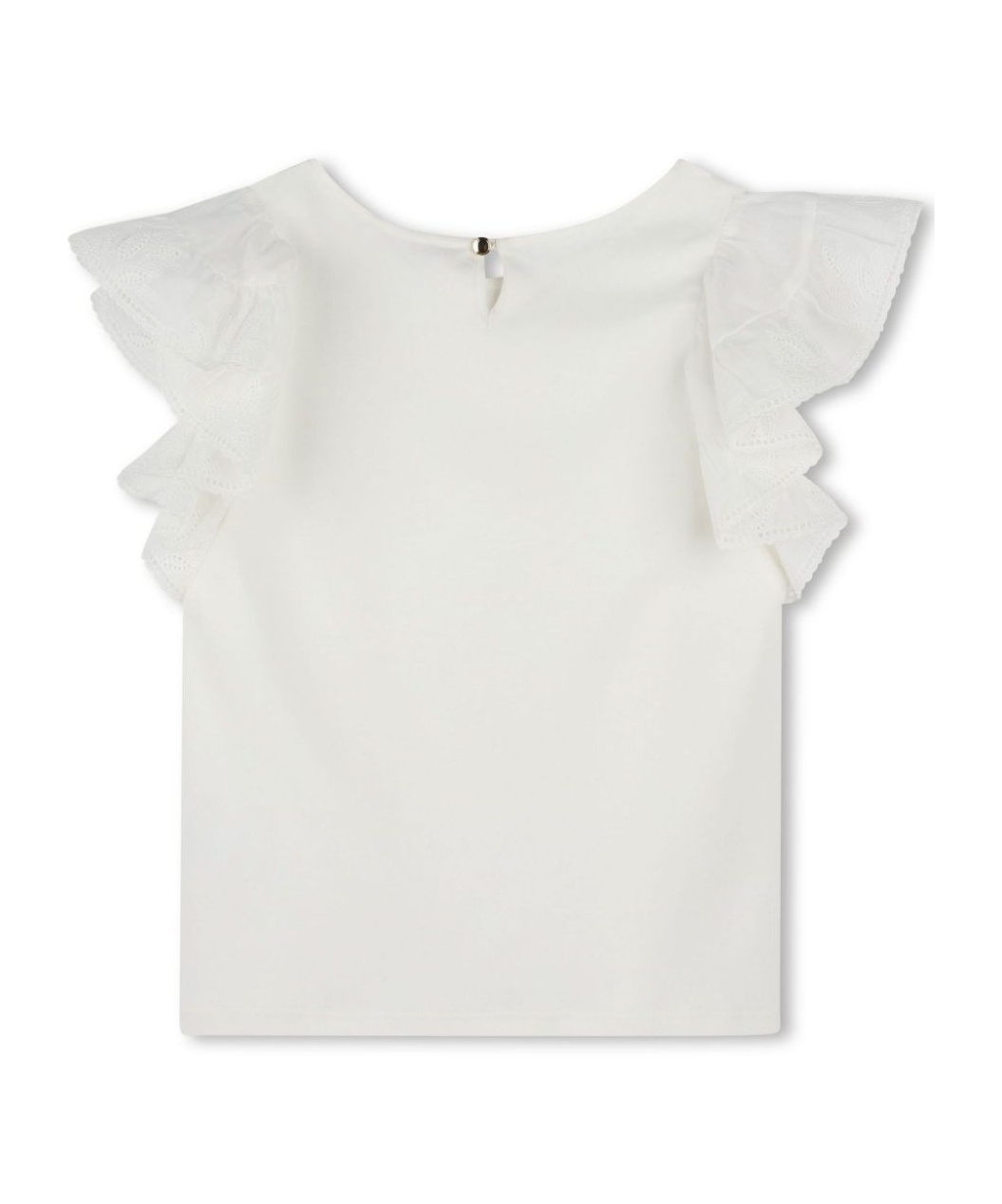 Chloé Ruffled Flounced-sleeve Top In White