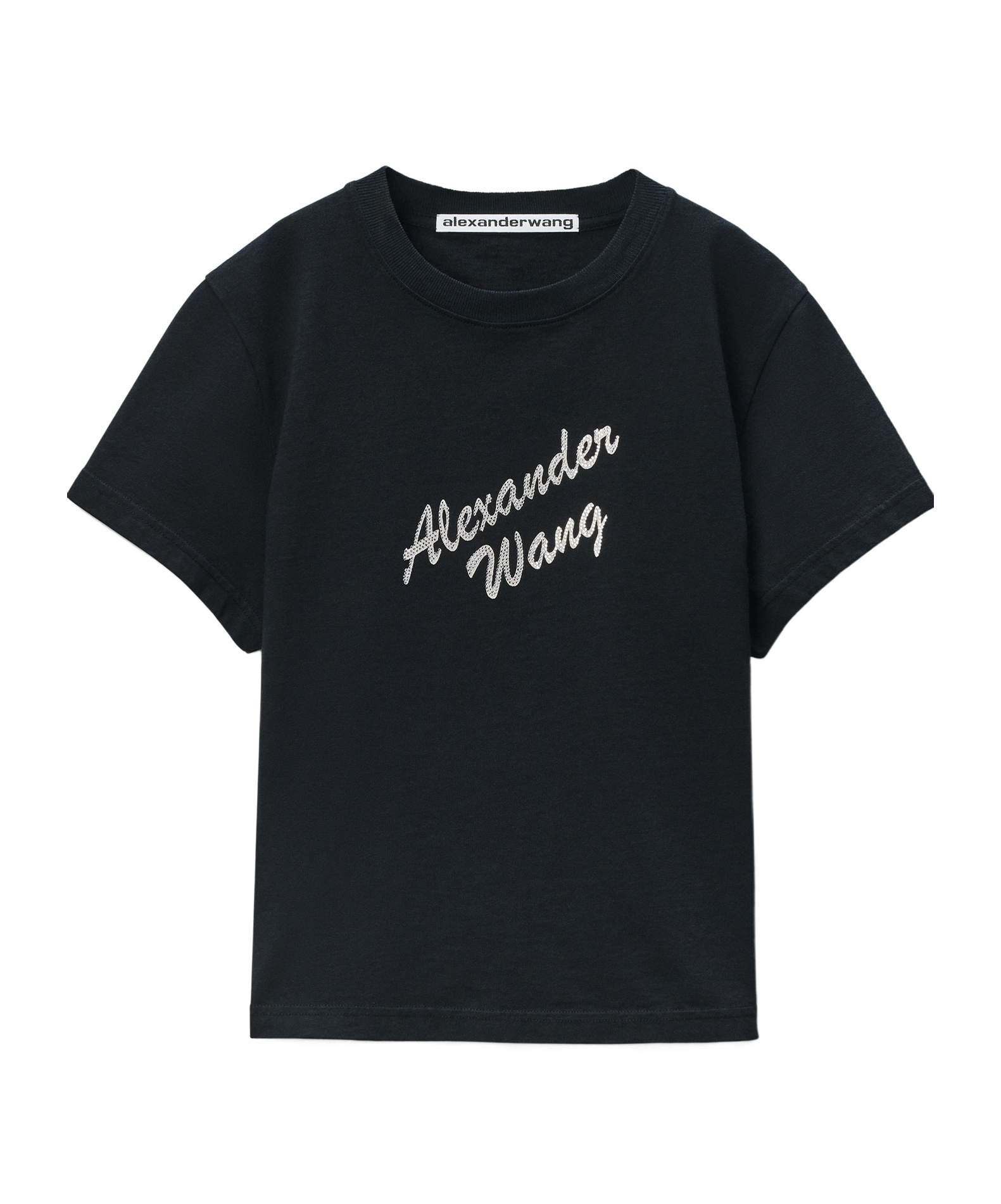 Alexander Wang Crew Neck Short Sleeves Top In Black