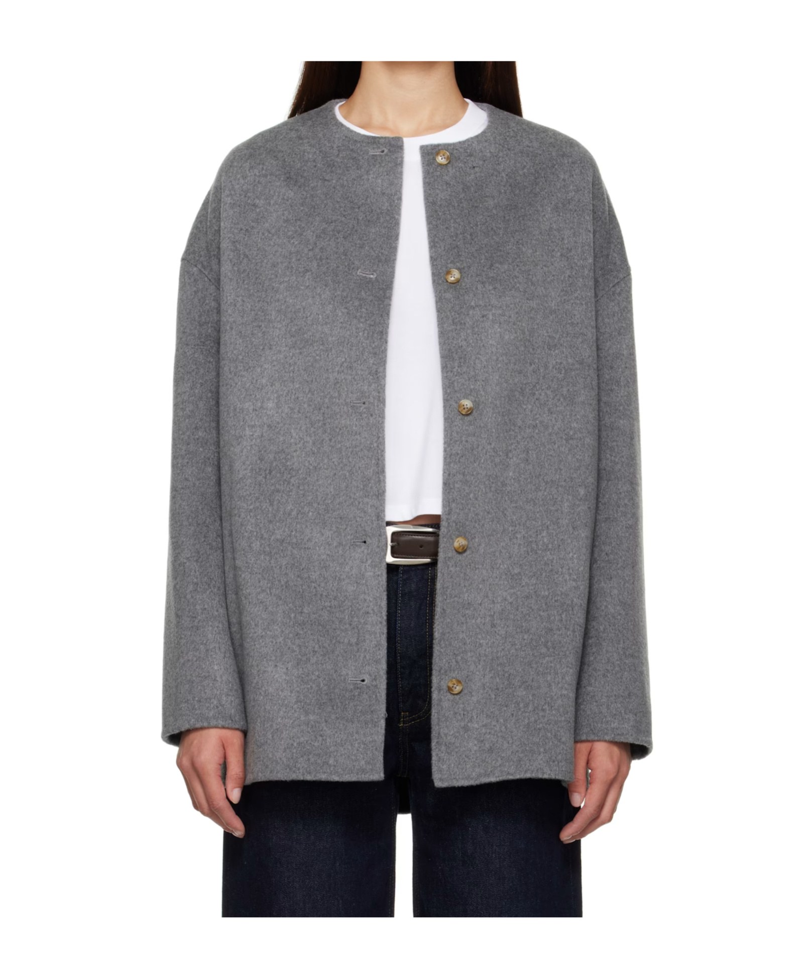 Loulou De Saison Dunne Single-breasted Coat In Gray