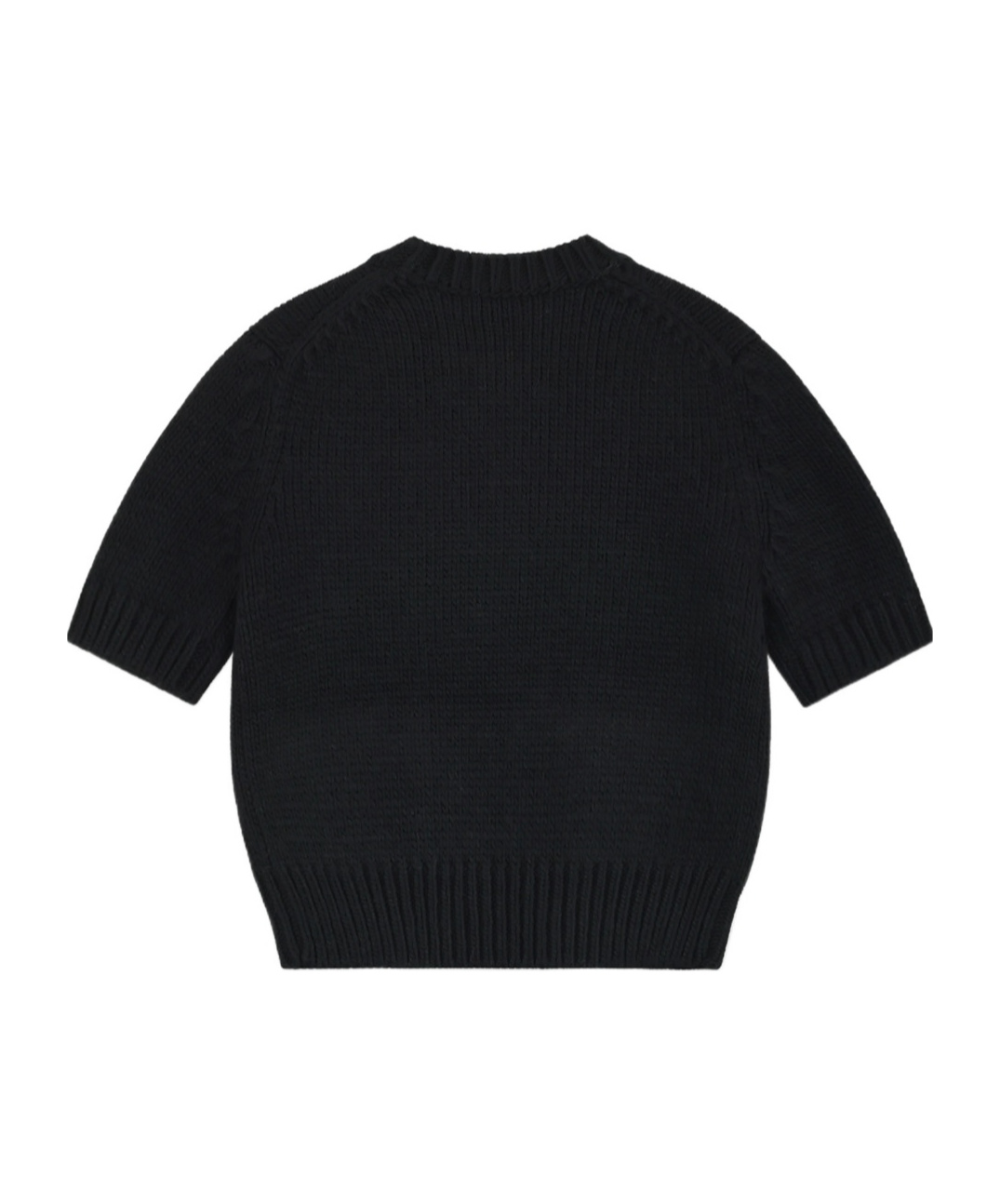 We11 Done Round-collar Short-sleeve Sweater In Black