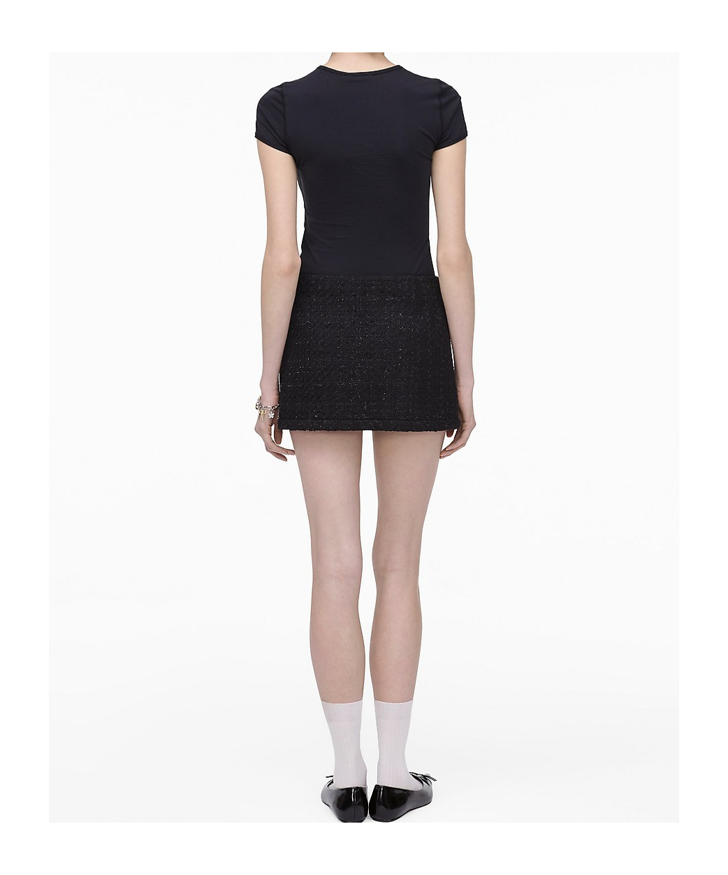 Marc Jacobs Tweed Mini Skirt In Black