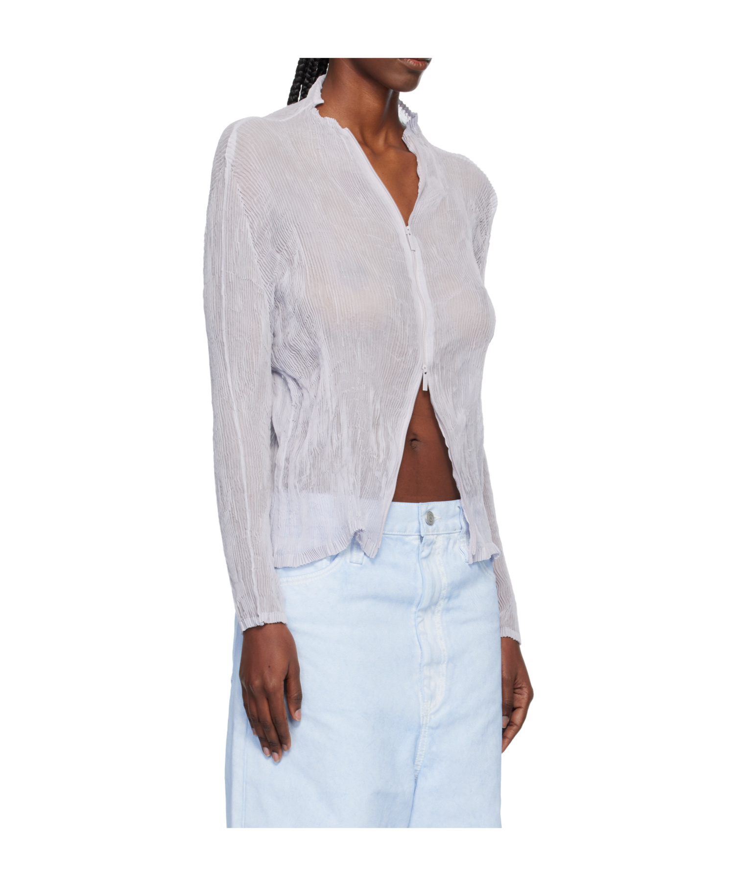 Issey Miyake Chiffon Twist Cardigan In Animal Print