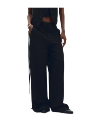 Ann Demeulemeester Low Rise Wide Leg Pants In Black