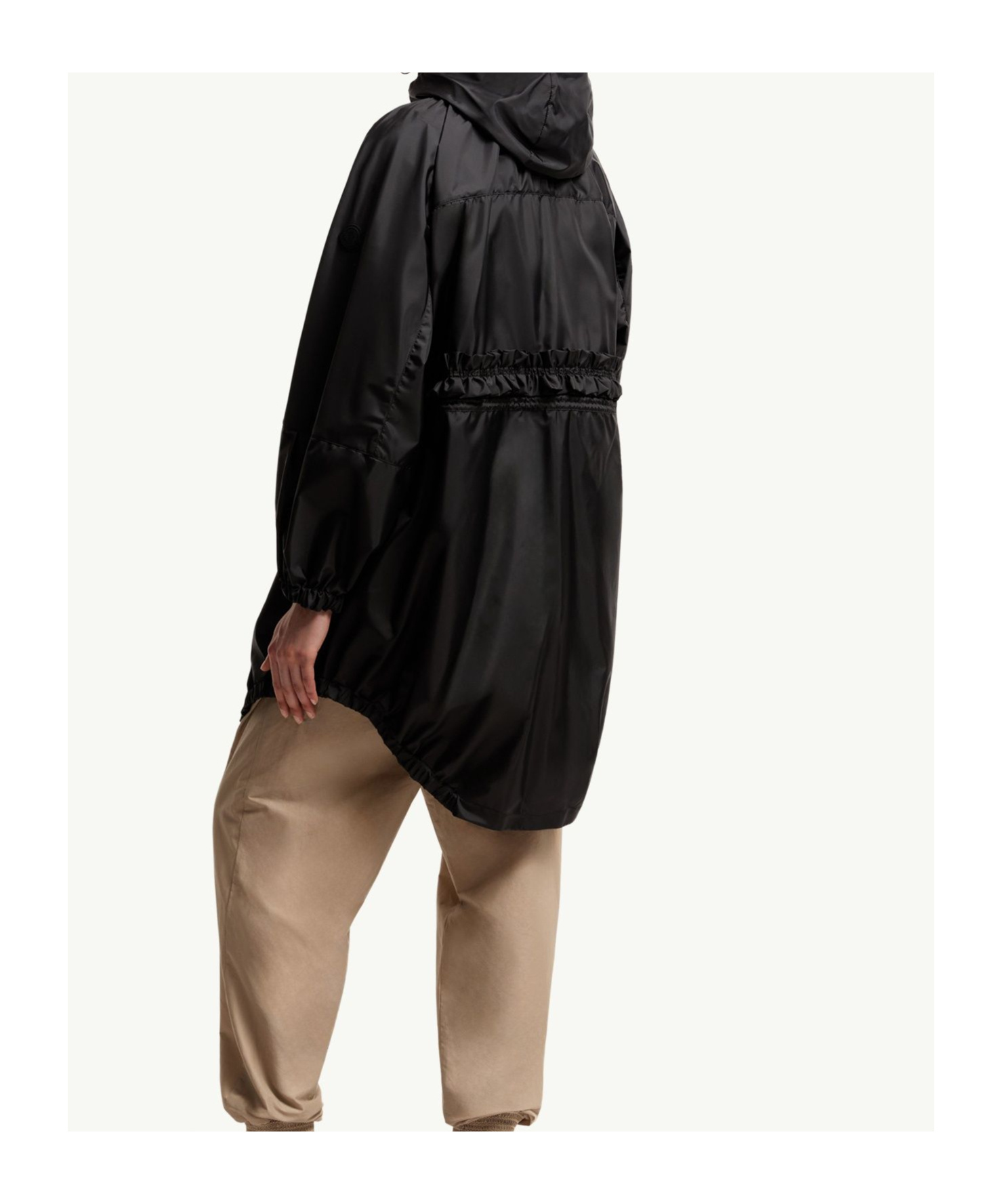 Moncler Expression Canvas Long Parka In Black