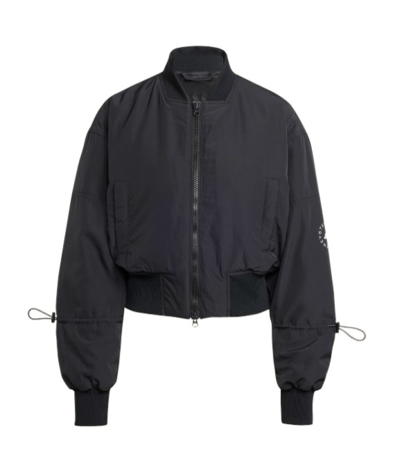 Adidas By Stella Mccartney Knitted Pilot Short Jacket In Black