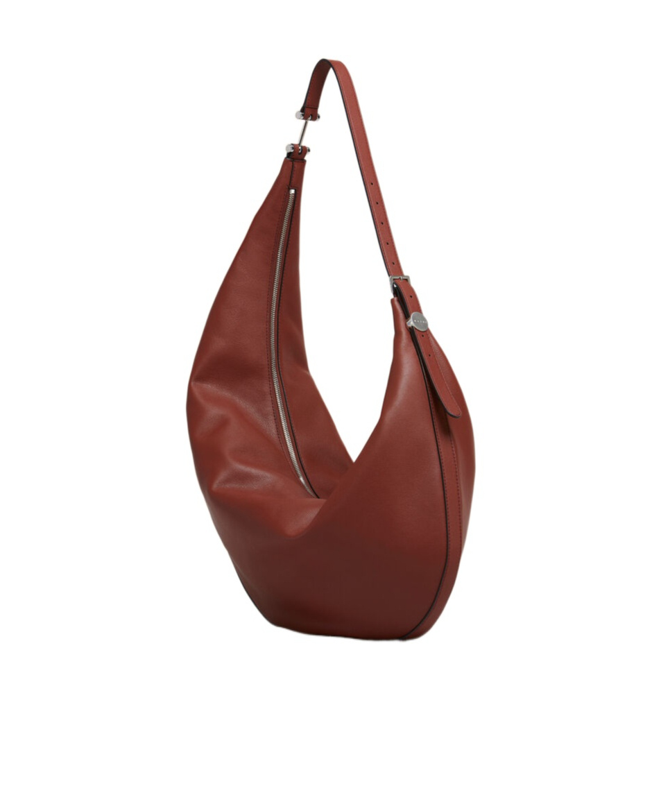 Marni Brown Leather Dot Medium Hobo Bag