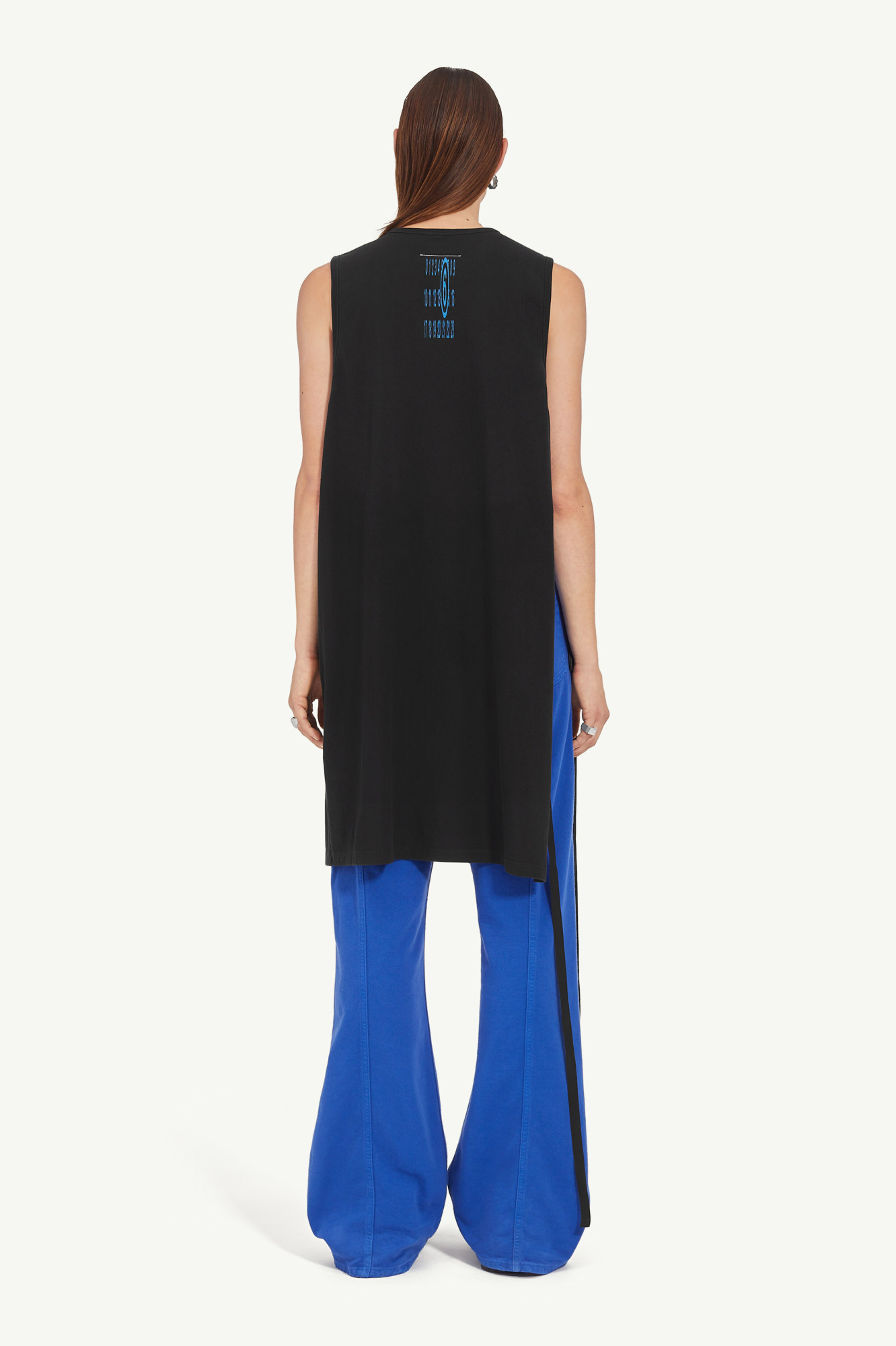 Mm6 Maison Margiela Cotton Long Tank Top In Black