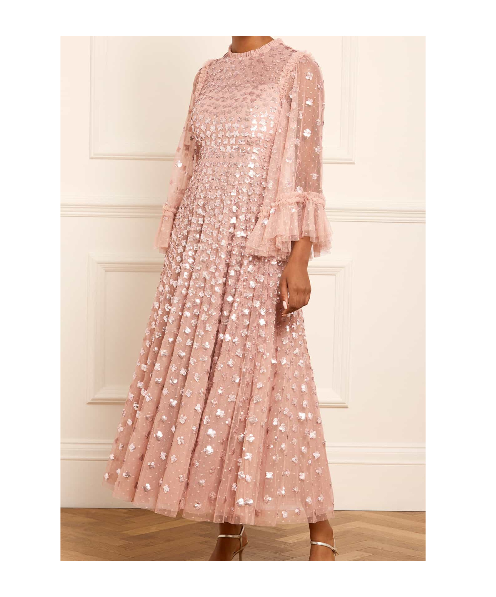 Needle & Thread Shooting Stars Long-sleeved Gown In Pink