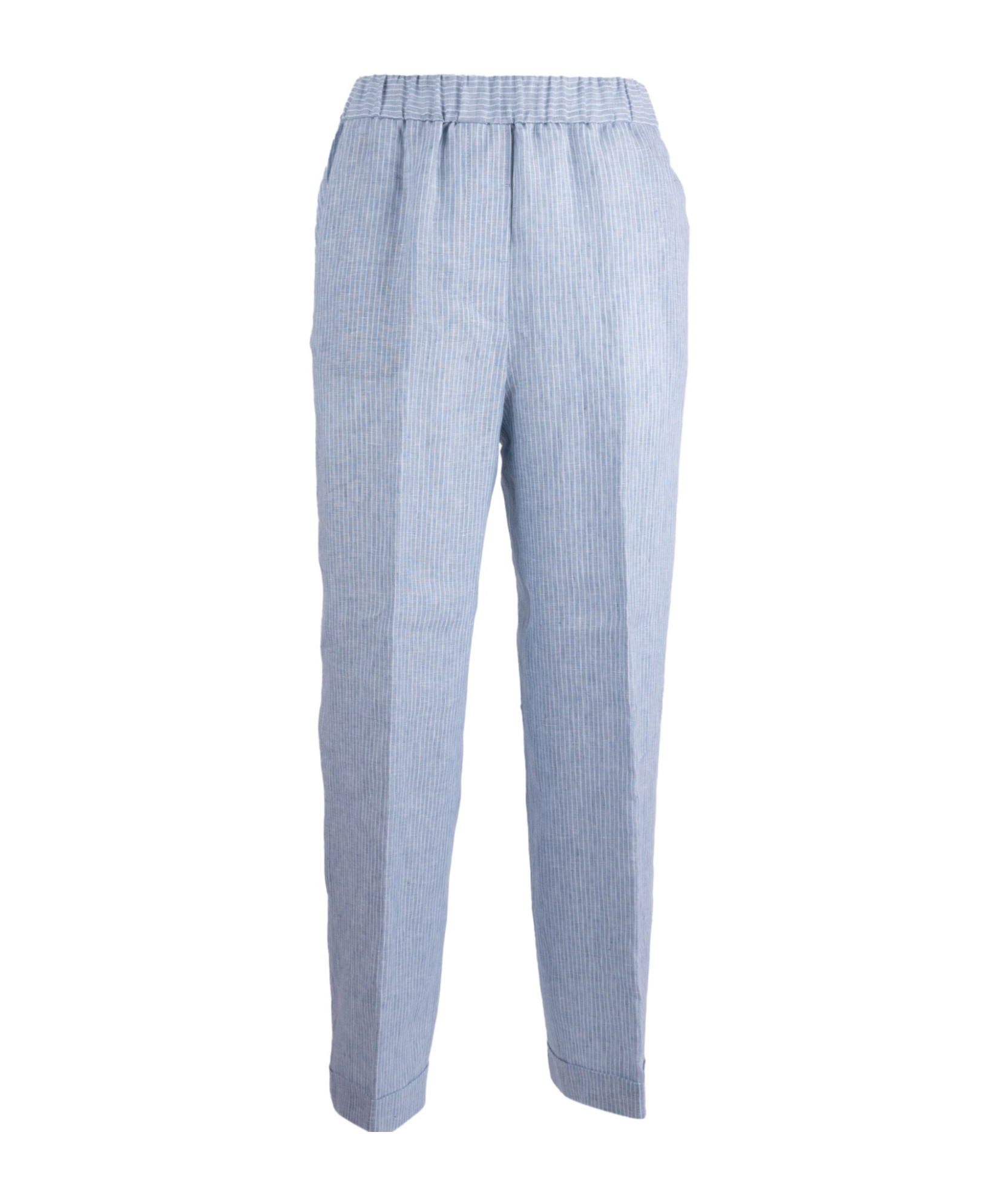 Peserico Elastic Waist Casual Pants In Blue