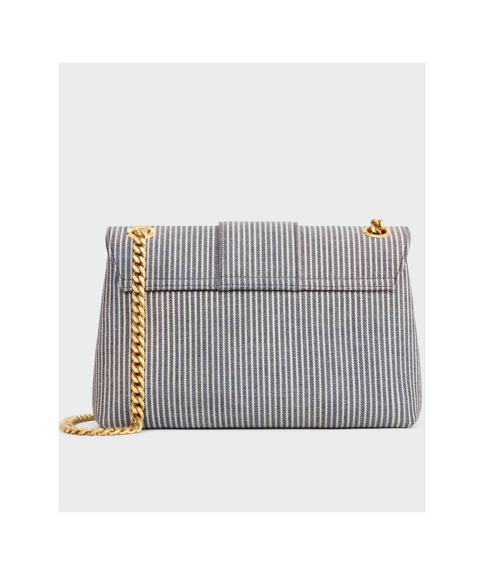 Celine Medium Victoire Bag In Striped Textile