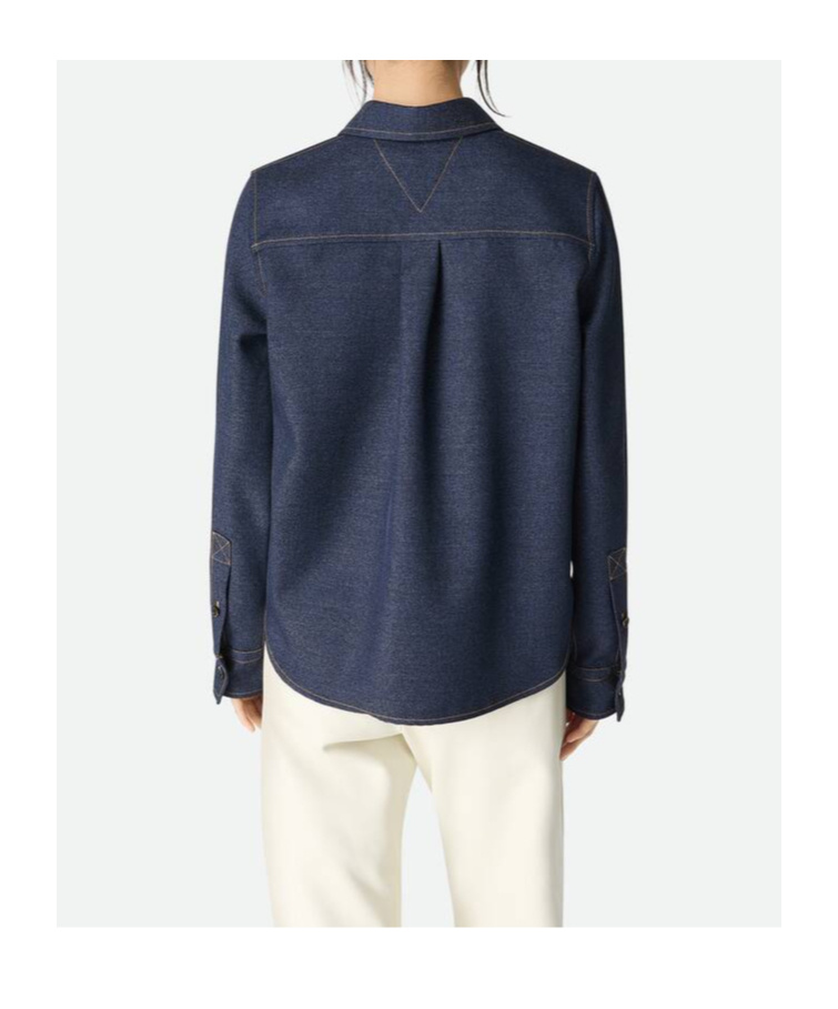 Bottega Veneta Melange Wool Cotton Drill Button-down Shirt