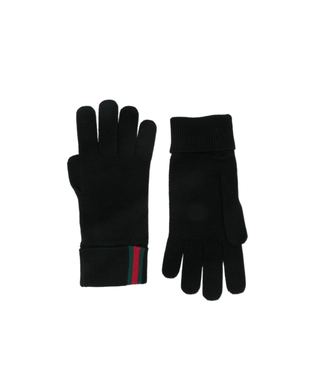 Gucci Wool Gloves With Web In Black