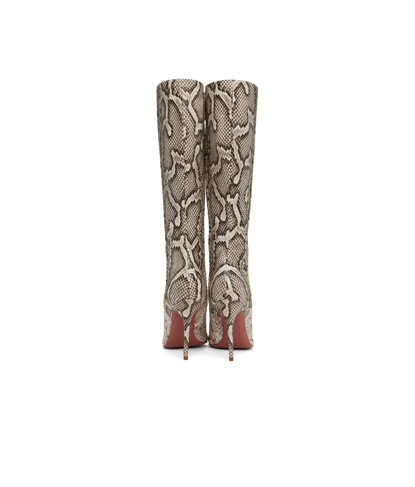 Amina Muaddi Patent Leather Barbara Boots 105 In Neutral
