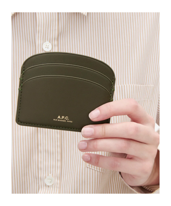Apc A.p.c. Demi Lune Cardholder In Brown