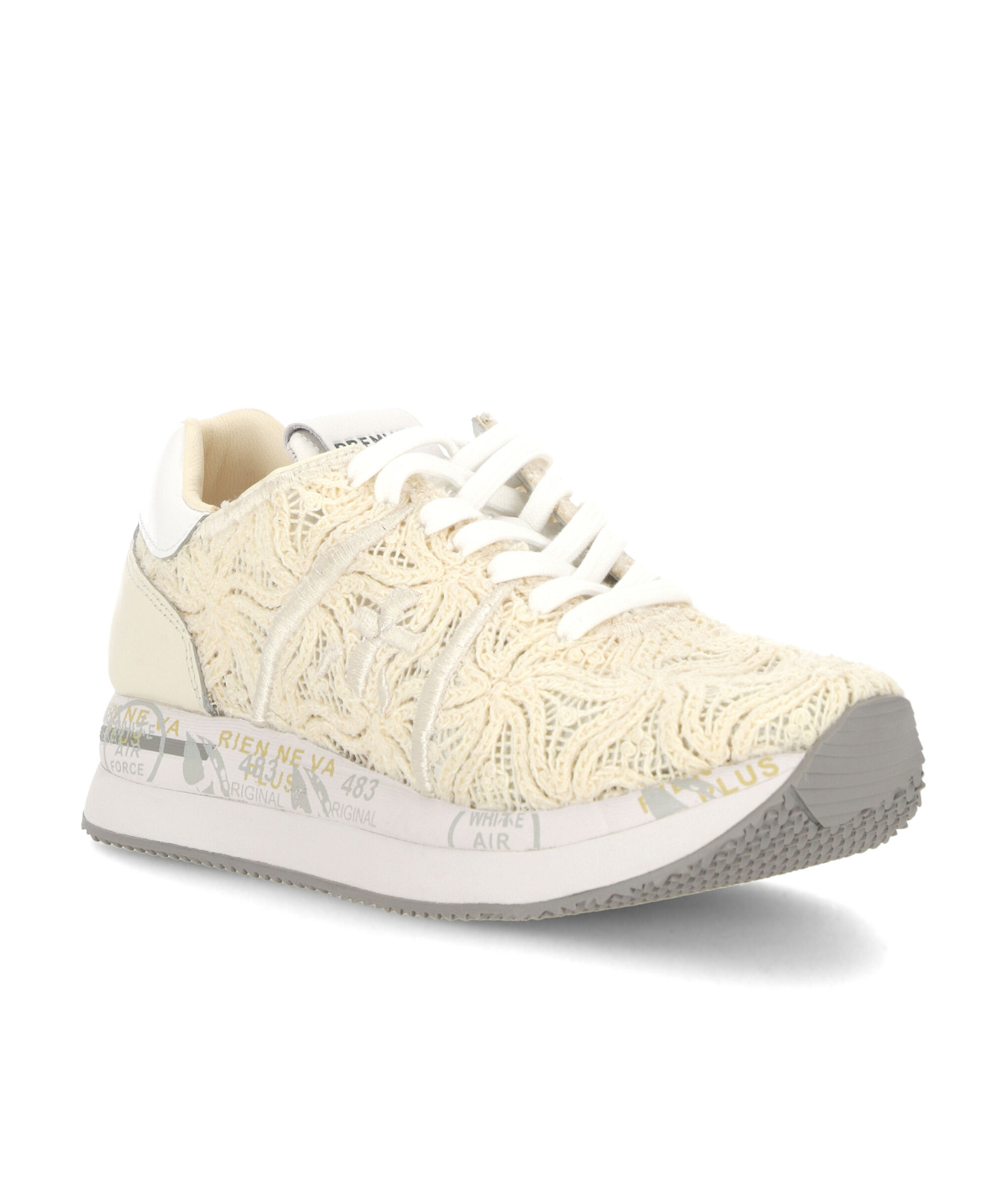 Premiata Lace Up Sneakers In White