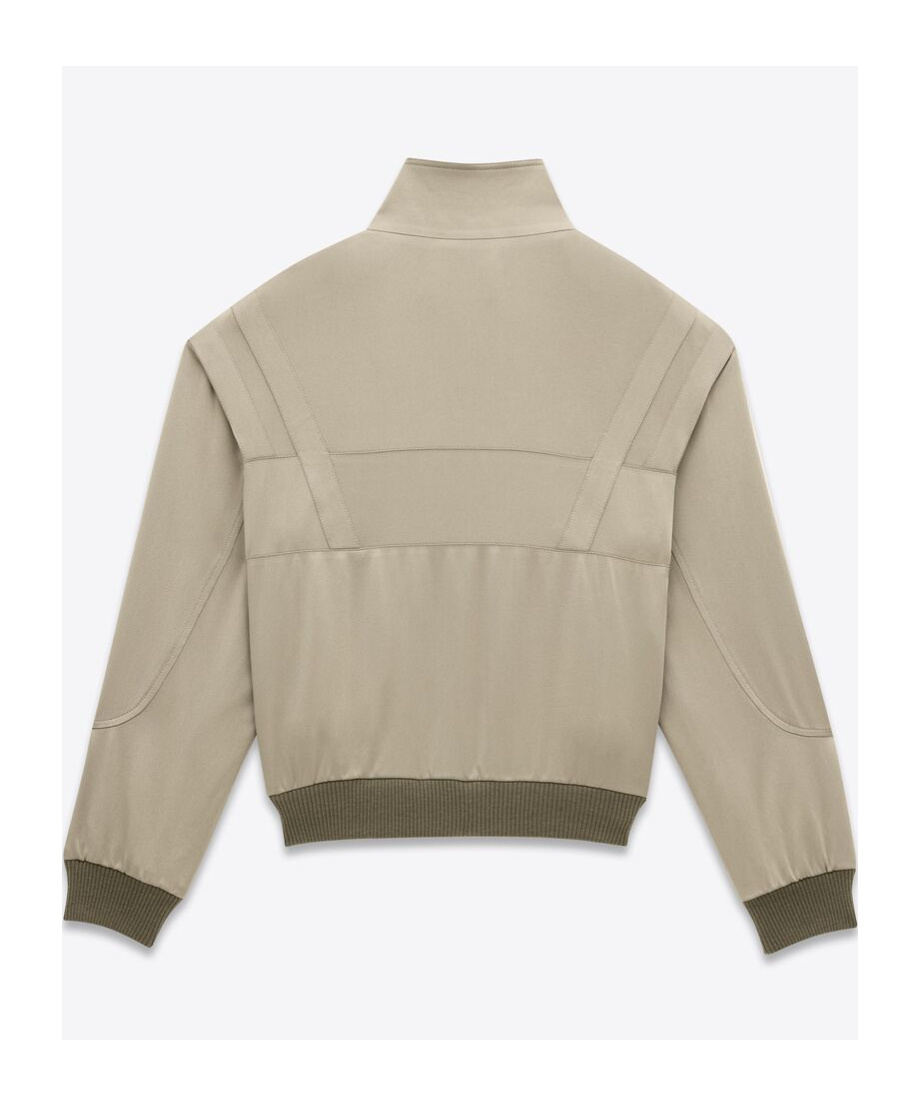 Saint Laurent Teddy Zip-up Bomber Jacket In Nude
