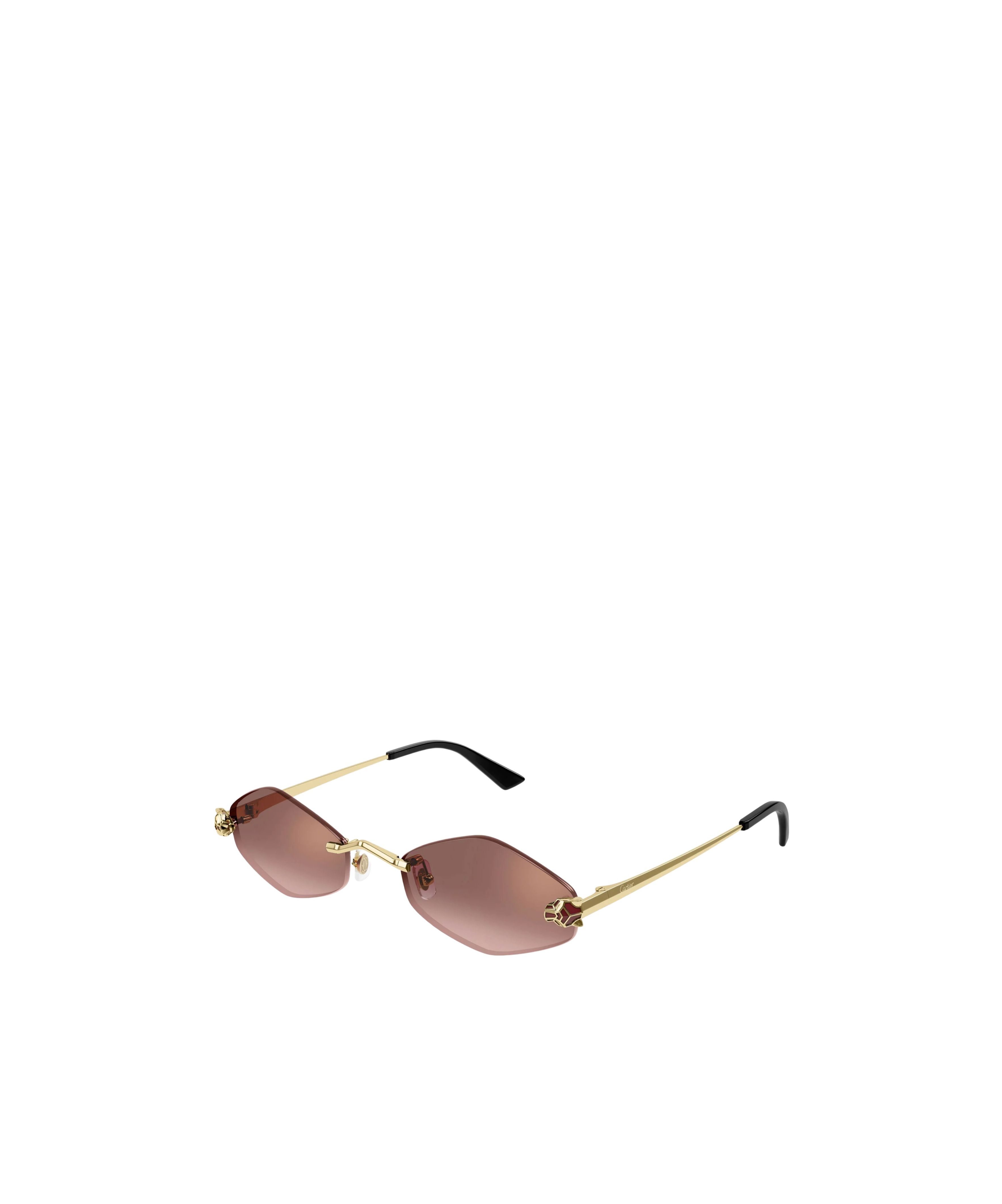 Cartier Geometric Sunglasses In Gold