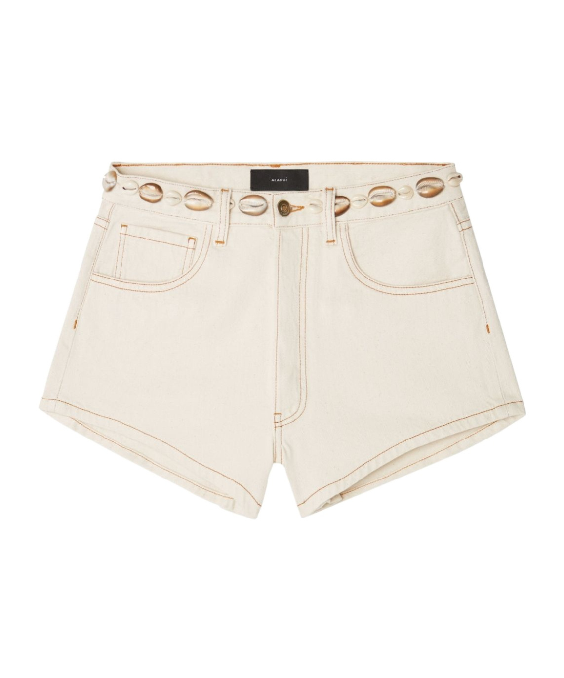 Shop Alanui Ocean Dream Denim Shorts In White