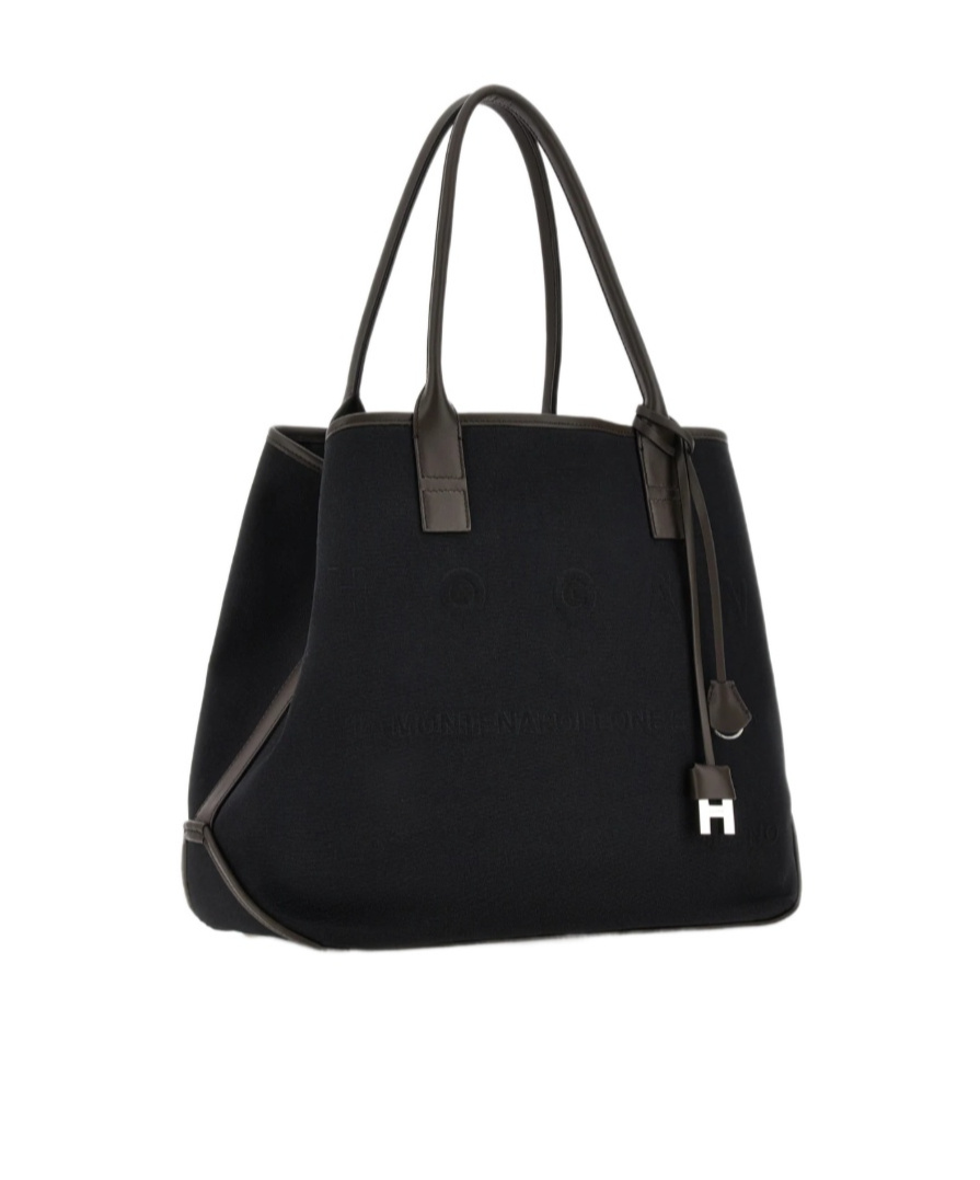 Hogan Script Shopping Bag Medium In Black