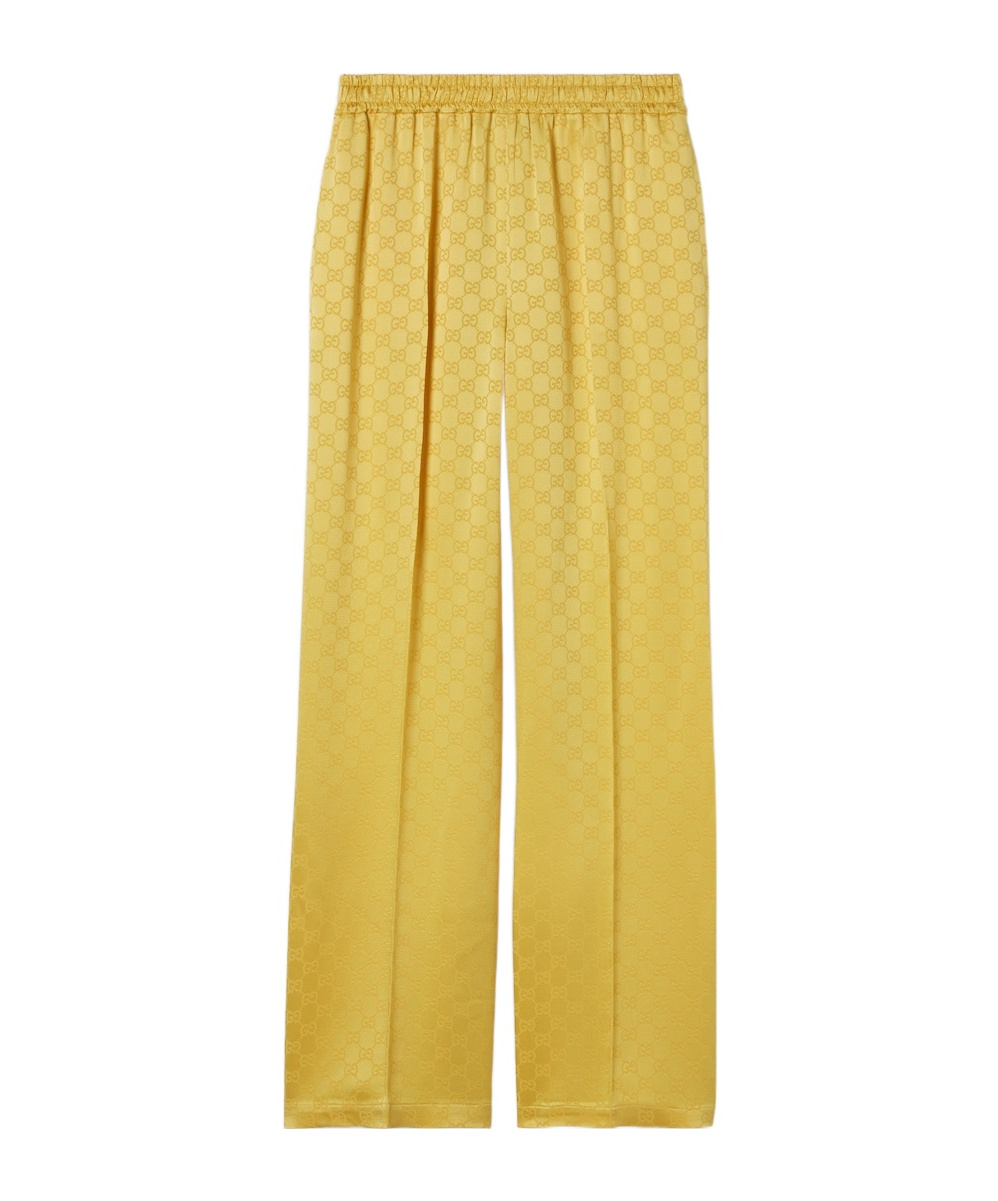 Gucci Light Crepe Trousers In Yellow