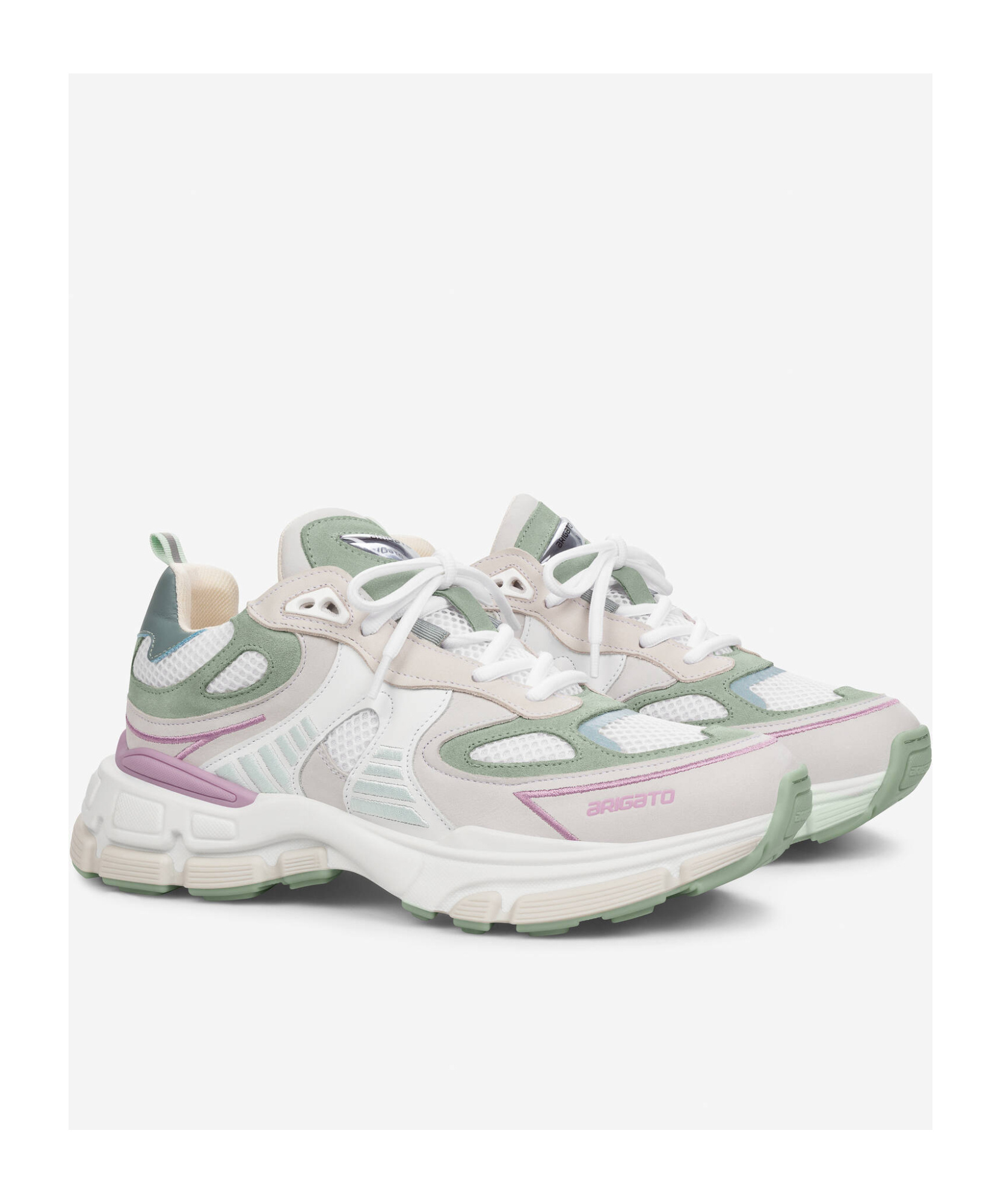 Axel Arigato White & Green Sphere Runner Sneakers In White