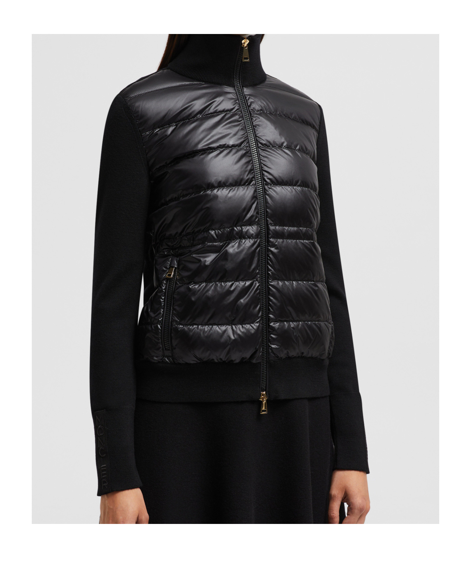 Moncler Panelled Jacket In Black