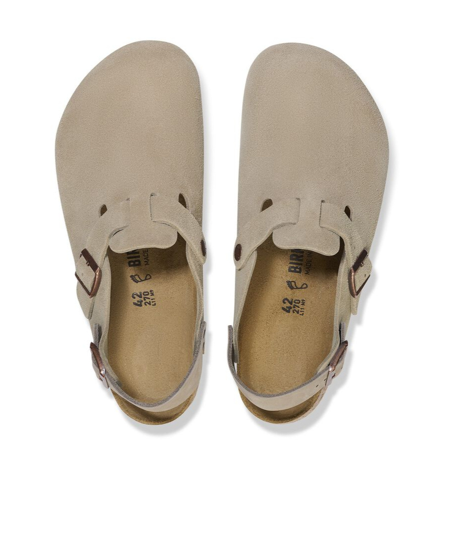 Birkenstock Ciabatta Tokio Taupe Suede Leather In Nude